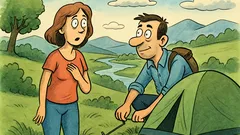 Banc: Un cuplu în drumeție la iarbă verde