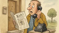 Banc: Un individ își ia ziarul dimineața