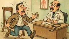 Banc: În cabinetul medicului intră un tip