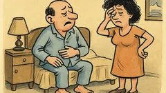 Banc: Dragă, mă doare burta, se plânge…