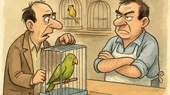 Banc: Un tip vrea să returneze papagalul