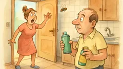 Banc: Soția vede o albină în casă