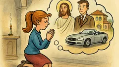 Banc: O tânără se roagă la Dumnezeu