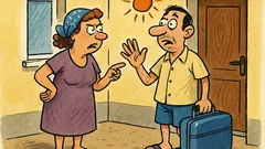 Banc: Soțul pleacă la mare fără soție