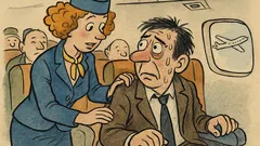 Banc: Stewardesa întreabă—ai mai zburat?