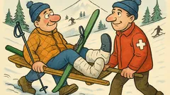 Banc: Un începător îşi rupe piciorul