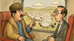 Banc: Un cioban și-un matematician în tren