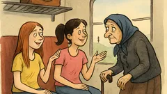 Banc: Două adolescente în tren discută zgomotos