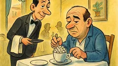 Banc: Un tip, la restaurant cere desert