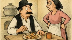 Banc: Un ardelean mănâncă liniștit jumări