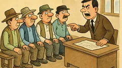 Banc: Niște țărani la ședință în primărie