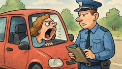 Banc: O șoferiță urlă la polițist