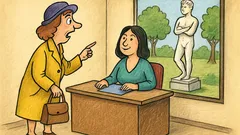 Banc: O doamnă la agenția matrimonială