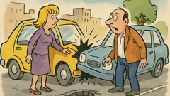 Banc: O blondă lovește un automobil, apoi...