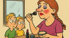 Banc: – Mami, de ce atâta fard?