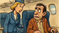 Banc: Stewardesa întreabă: Ați mai zburat?