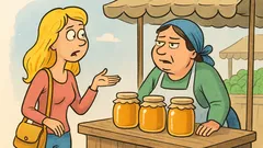 Banc: O blondă caută miere proaspătă în piață...