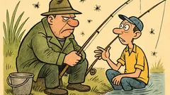 Banc: Între doi pescari: „Mușcă?”