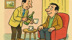 Banc: Gazda întreabă—coniac sau ceai?