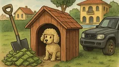 Banc: Cățeluș cu părul creț, să ai jeep