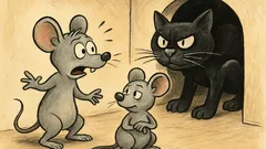 Banc: Un șoarece speriat strigă către altul