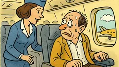 Banc: Stewardesa vede un pasager foarte neliniștit