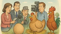 Banc: O găină face un ou uriaș...