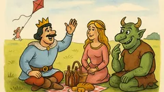 Banc: Într-o zi, Făt-Frumos îl invită pe Zmeu