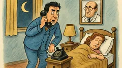 Banc: Noaptea târziu, un soț sună medicul