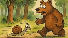 Banc: Melcul aleargă de zor prin pădure