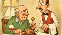 Banc: Chelner, mi-ați servit o găină bătrână