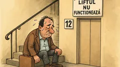 Banc: Un bărbat de vârsta a doua urcă