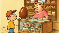 Banc: Un copil intră într-o cofetărie