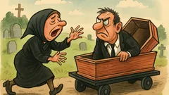 Banc: O nevastă îl plânge pe Gogu