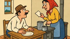 Banc: — Tu, Mărie, ce-avem la cină?