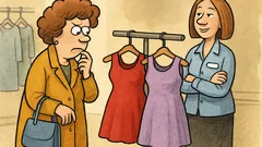 Banc: O doamnă merge la cumpărături...