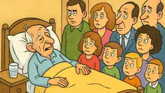 Banc: Pe patul de moarte, moșul mărturisește...