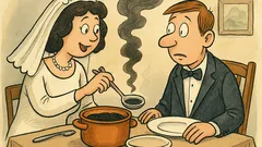 Banc: Proaspăt căsătoriți la masă, ciorba prăjită!