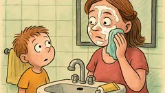 Banc: Un copil o vede pe mama