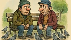 Banc: Două șomere stau pe bancă în parc