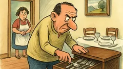 Banc: Ioane, diseară avem oaspeți, ascunde furculițele