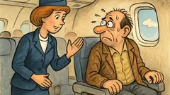 Banc: Văzând un pasager neliniștit, stewardesa îl