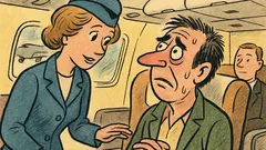 Banc: În avion, stewardesa întreabă un pasager speriat