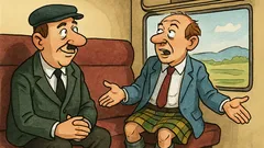 Banc: Doi scoțieni în compartimentul unui tren...