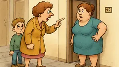 Banc: Mamă, m-a bătut vecina la ușă