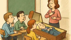 Glumă: Profesoara întreabă copiii la propria înmormântare