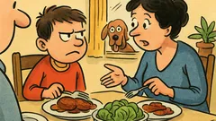 Banc: La masă, mama îi spune lui Bulă