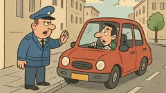 Banc: Un tip merge cu mașina pe trotuar