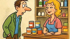 Banc: Un tip intră într-un magazin și...