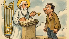 Banc: La sfârșitul lumii, Sfântul Petru întreabă